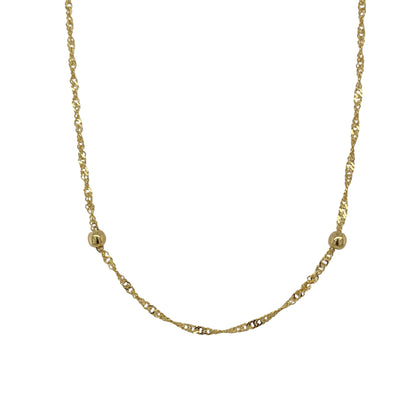 9ct Gold 18" Ball & Singapore Necklace