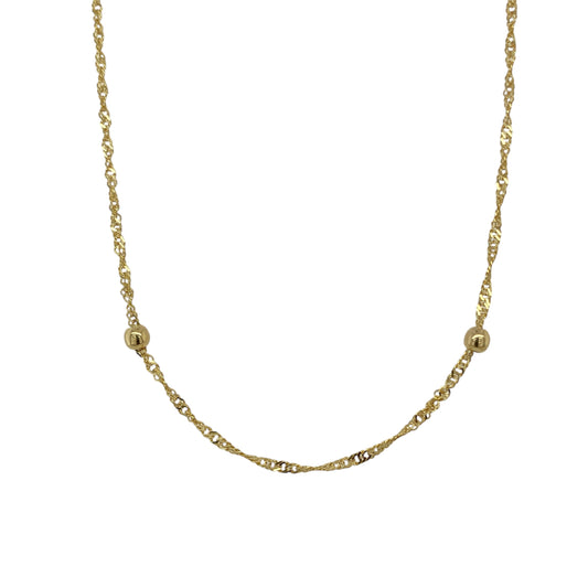 9ct Gold 18" Ball & Singapore Necklace