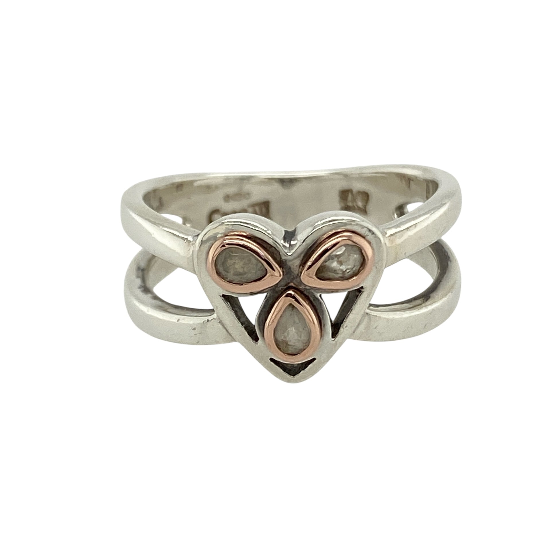 925 Silver & White Topaz Set Heart Ring