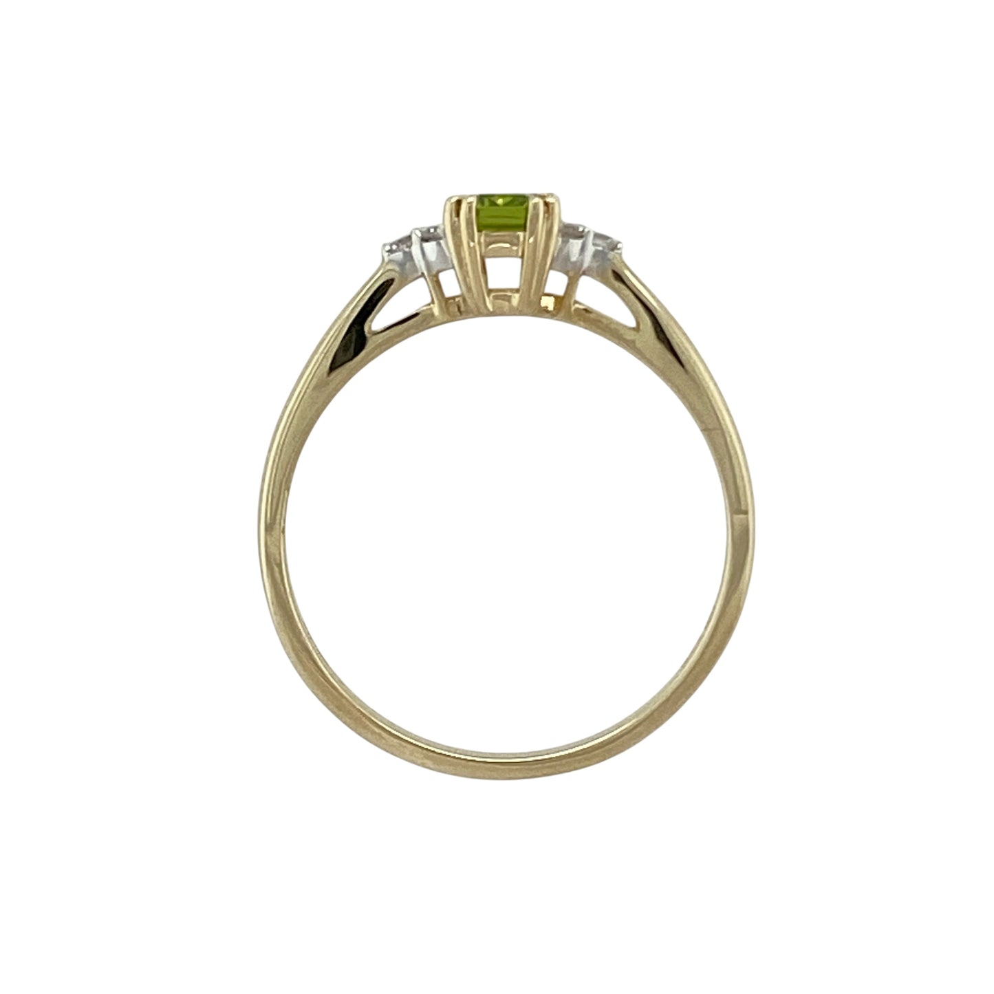 9ct Gold Diamond & Peridot Set Ring