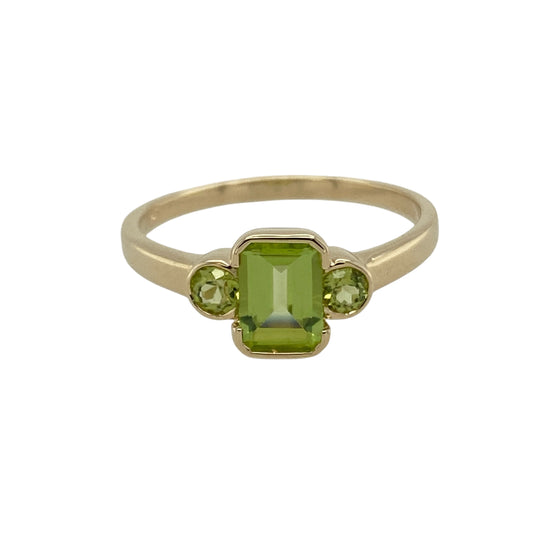 9ct Gold & Peridot Set Trilogy Ring