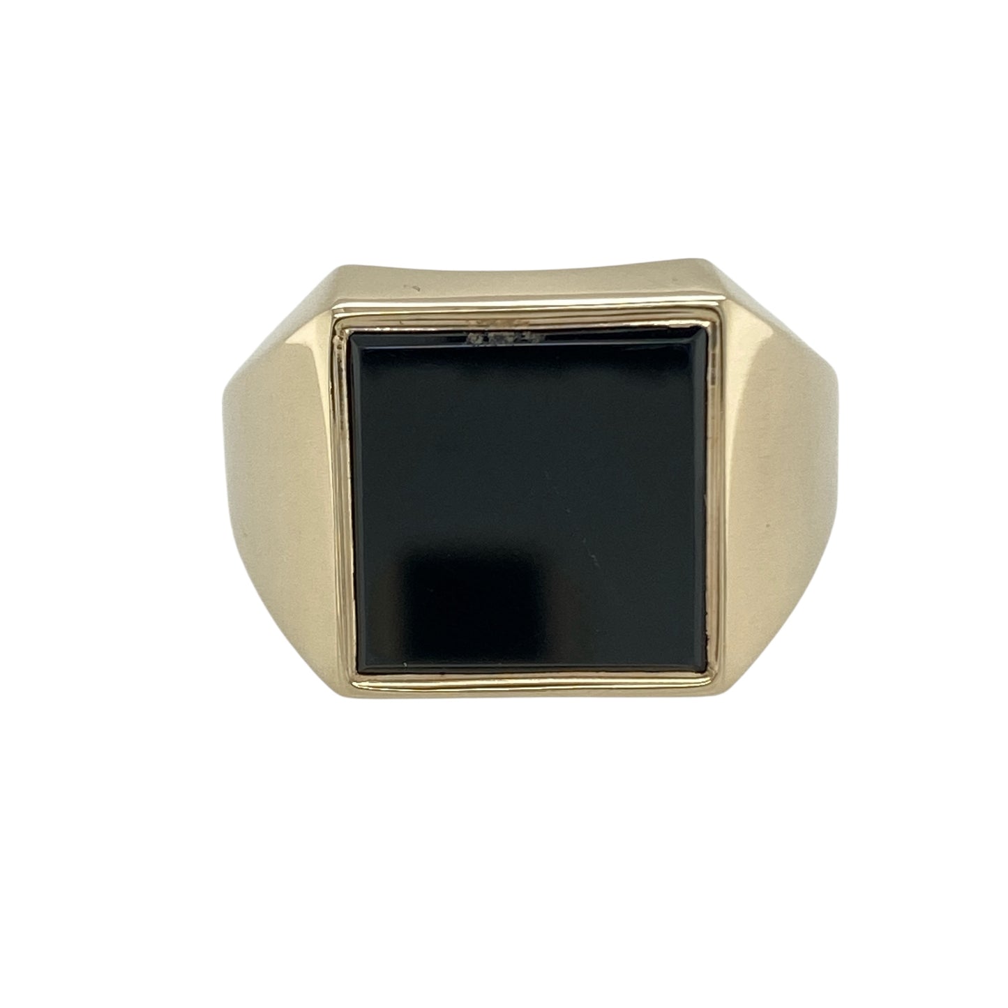 9ct Gold & Onyx Set Square Signet Ring