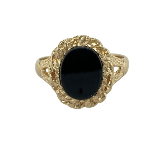 9ct Gold & Onyx Set Ring