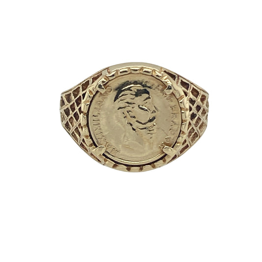 9ct Gold Coin Style Ring