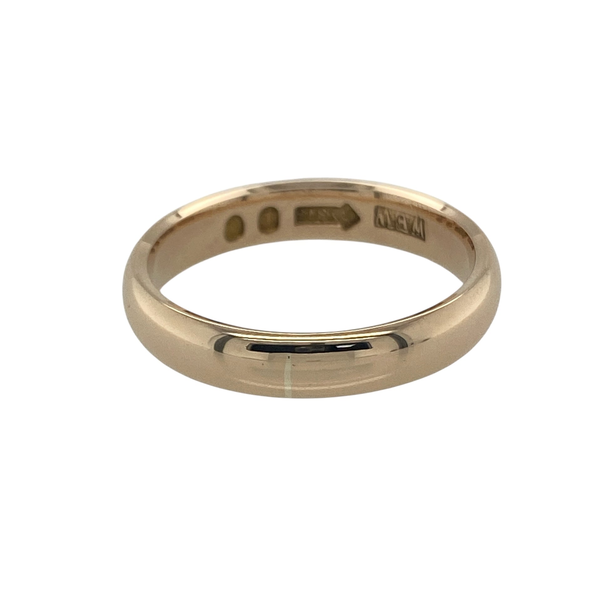 Bring timeless simplicity and lasting elegance to your collection with this pre-owned 9ct yellow gold wedding band ring—a classic design symbolising commitment and unity.

Design: The ring features a traditional 4mm wide band with a smooth polished finish, offering understated style and everyday wearability.
Material: Made from 9-carat yellow gold, the polished surface enhances the warm golden tone and classic design.