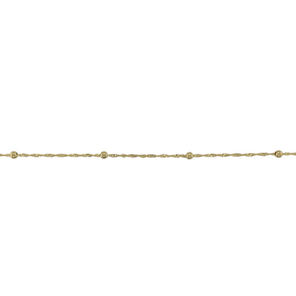 9ct Gold Singapore and Ball Link 7" Bracelet