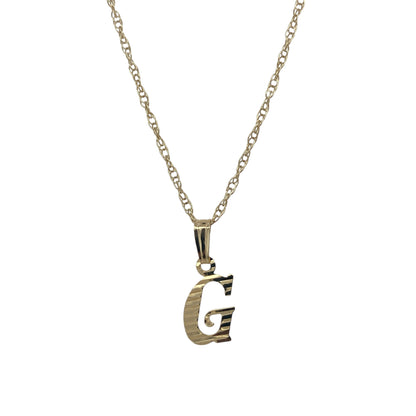 9ct Gold Initial 'G' 18" Necklace