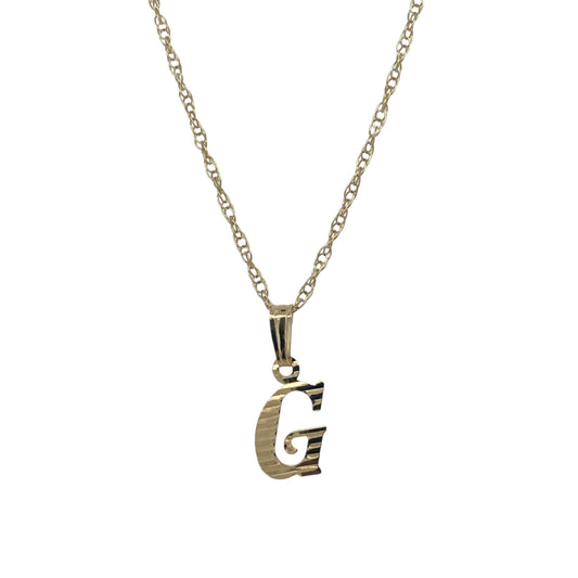 9ct Gold Initial 'G' 18" Necklace