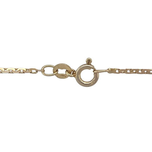 Bring delicate style and warm tones to your collection with this pre-owned 9ct rose gold ‘S’ link chain—a refined design perfect for everyday elegance or pairing with a pendant.

Design: The chain features a 16-inch length with 1mm wide ‘S’ shaped links, creating subtle texture and graceful movement.
Material: Made from 9-carat rose gold, the polished finish highlights the soft blush tones and elegant design.