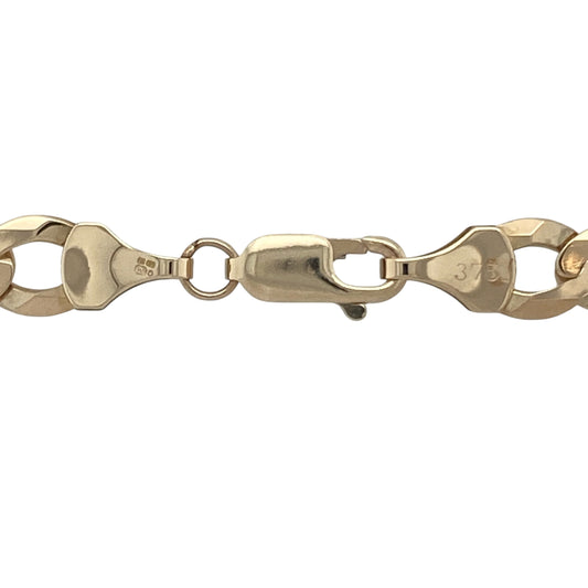 Bring bold presence and timeless design to your collection with this pre-owned 9ct yellow gold curb chain—a substantial piece with classic appeal.

Design: The chain measures 24 inches in length with 7mm wide curb links, offering a strong and eye-catching look.
Material: Made from 9-carat yellow gold, the polished finish enhances the shine and rich golden tones of the links.