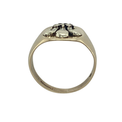 9ct Gold Welsh Three Feathers Signet Ring