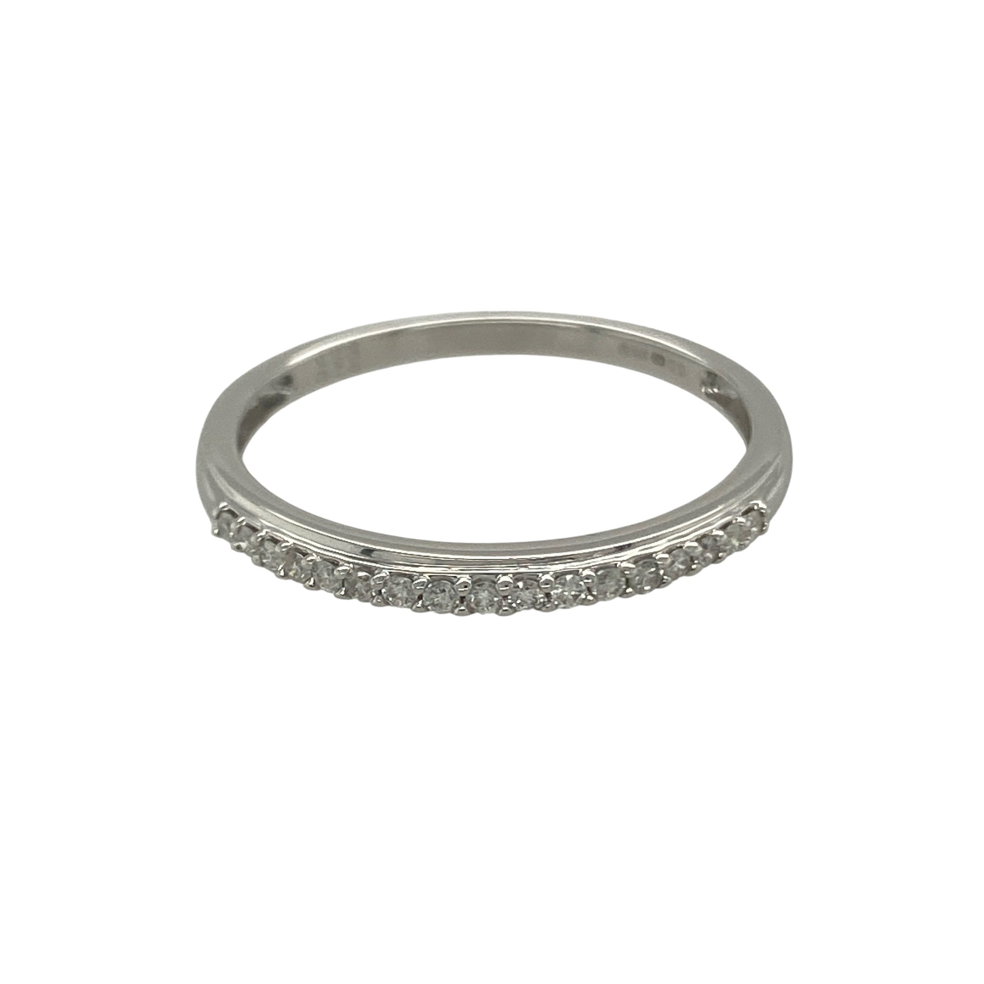 9ct White Gold & Diamond Set Band Ring