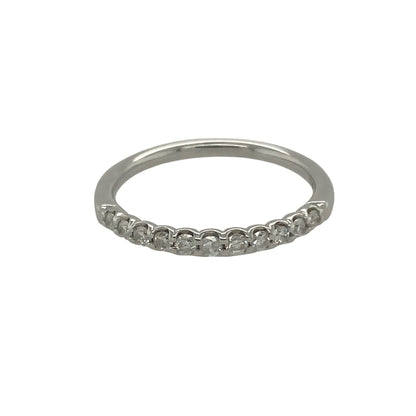 9ct White Gold & Diamond Set Band Ring