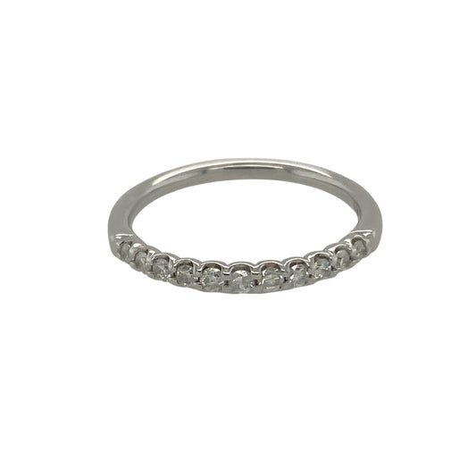 9ct White Gold & Diamond Set Band Ring