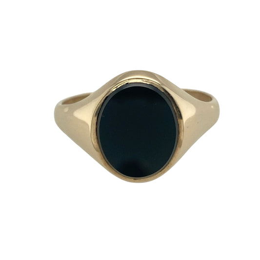 9ct Gold & Onyx Set Oval Signet Ring