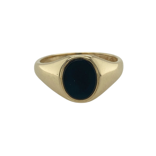 9ct Gold & Onyx Set Oval Signet Ring