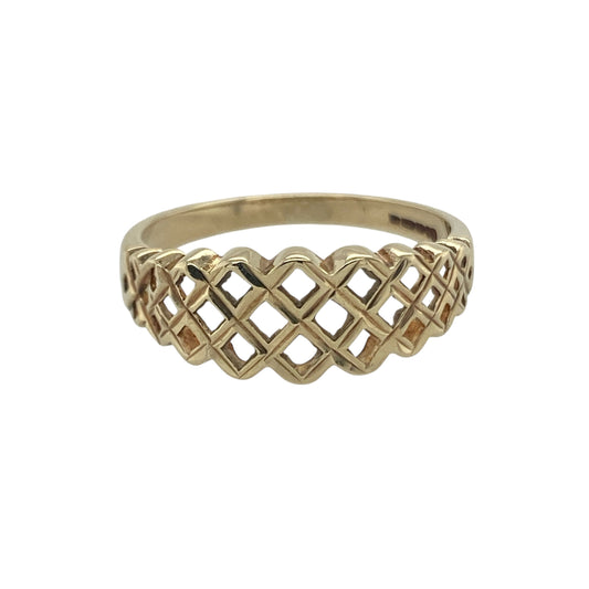 9ct Gold Open Weave Band Ring