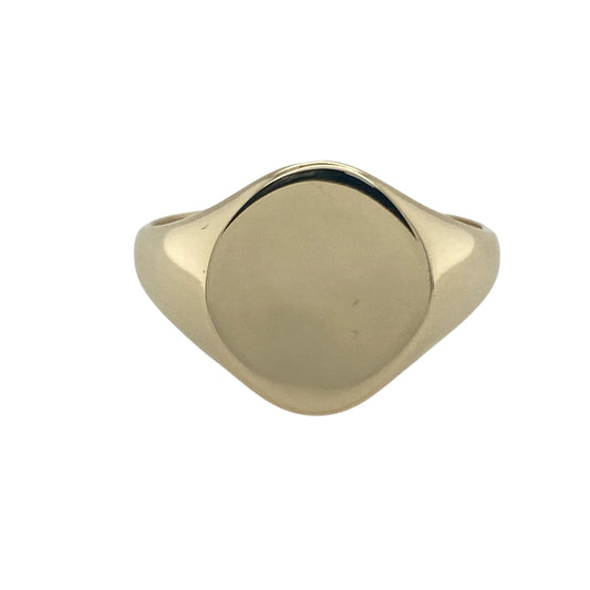 9ct Gold Plain Oval Signet Ring