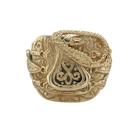 9ct Gold Saddle Ring