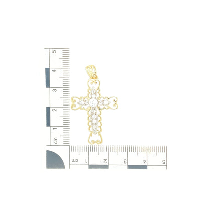 9ct Gold & Cubic Zirconia Set Fancy Cross Pendant