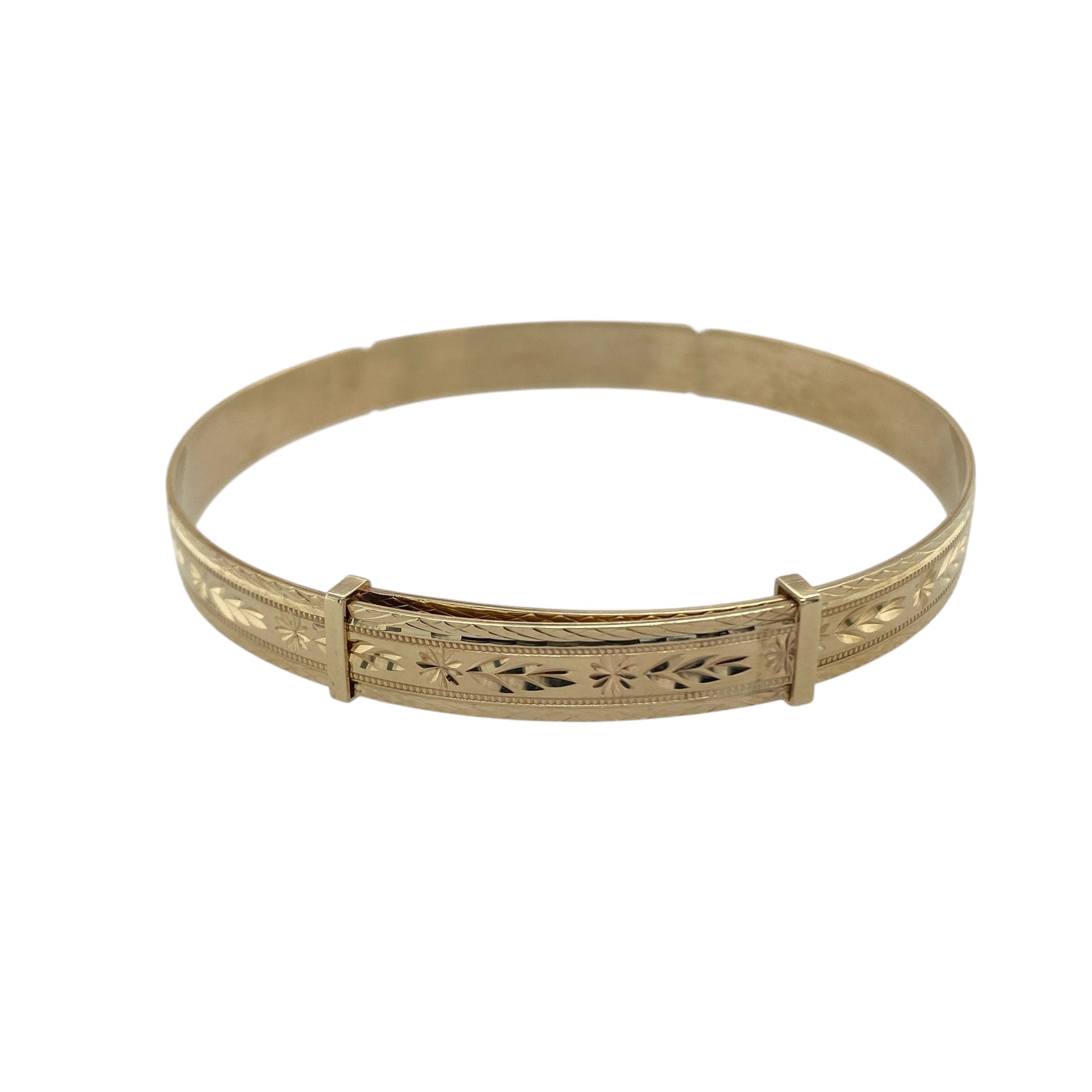 9ct Gold Patterned Expanding Bangle
