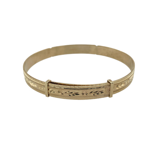 9ct Gold Patterned Expanding Bangle