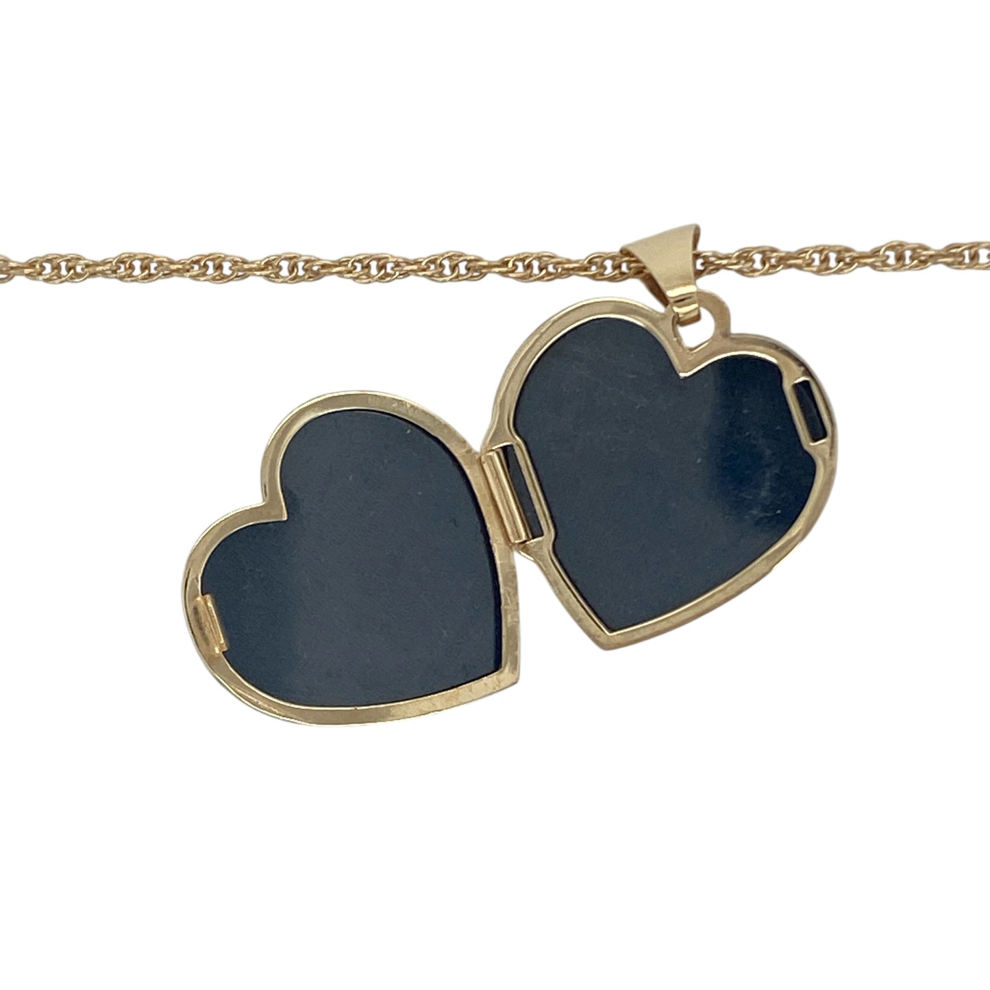9ct Gold & Diamond Set Patterned Heart Locket 18" Necklace