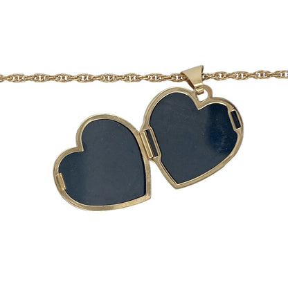 9ct Gold & Diamond Set Patterned Heart Locket 18" Necklace