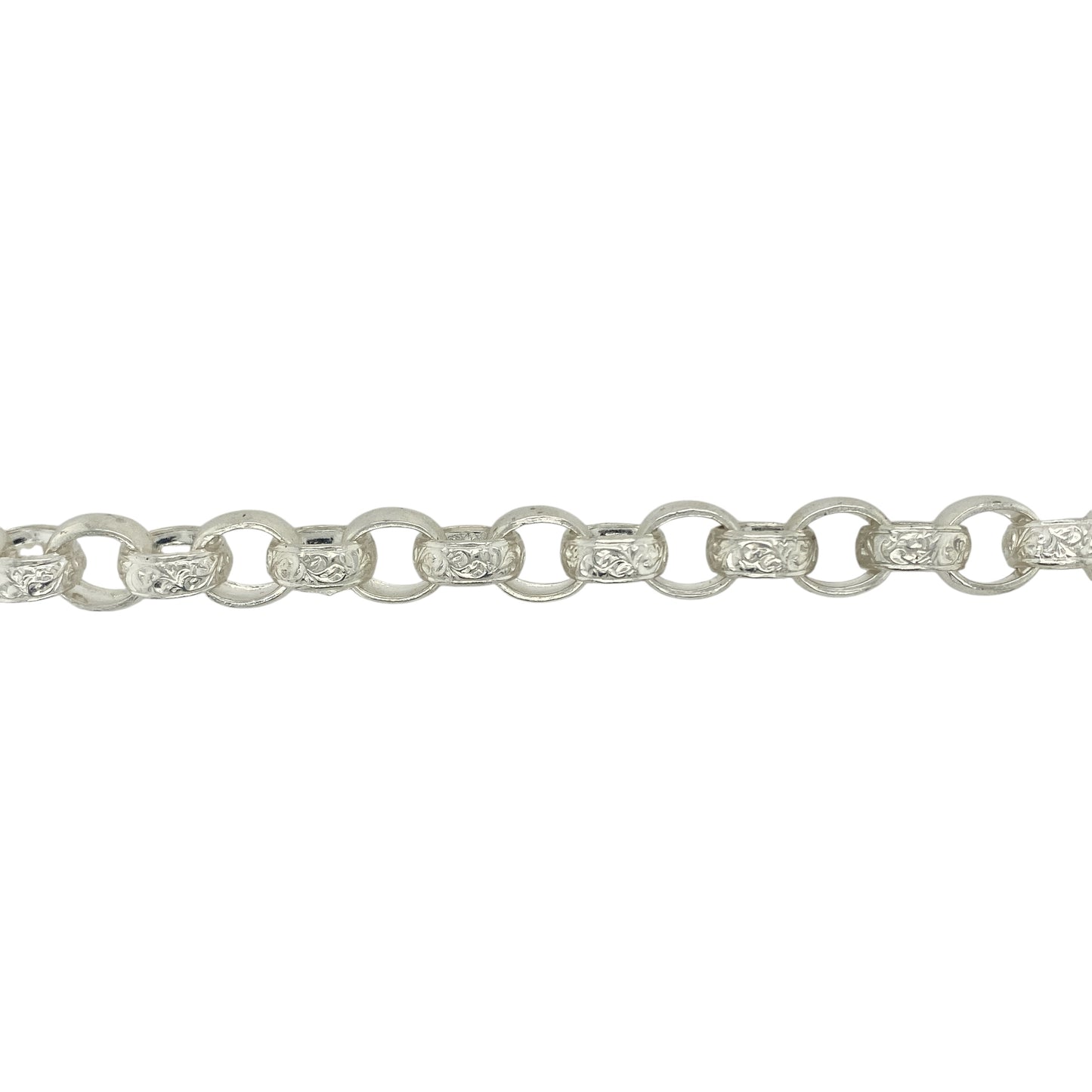 New 925 Solid Silver 9" Patterned Belcher Bracelet