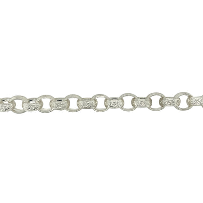 New 925 Solid Silver 9" Patterned Belcher Bracelet