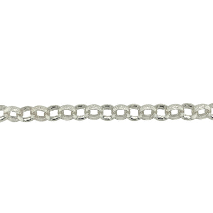 New 925 Solid Silver 8.5" Patterned Belcher Bracelet