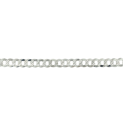 New 925 Silver 8.5" Patterned Curb Bracelet