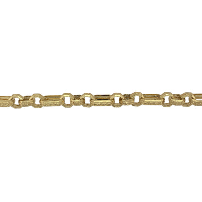 New Solid 925 Silver Heavily 9ct Gold Plated 8" Fancy Patterned Link Bracelet