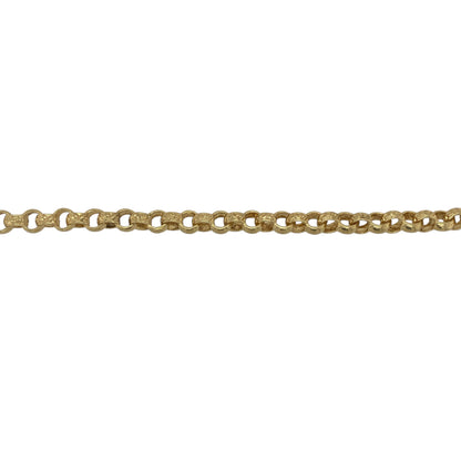 New Solid 925 Silver Heavily 9ct Gold Plated 6.5" Patterned Belcher Bracelet