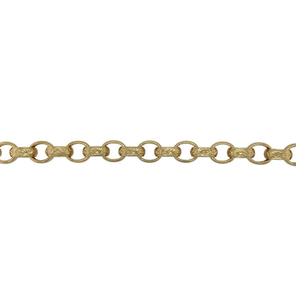 New Solid 925 Silver Heavily 9ct Gold Plated 7.75" Patterned Belcher Bracelet