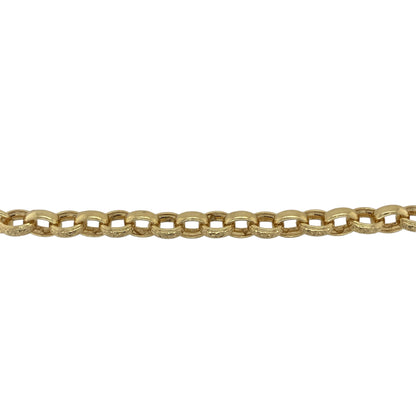 New Solid 925 Silver Heavily 9ct Gold Plated 6.5" Patterned Belcher Bracelet