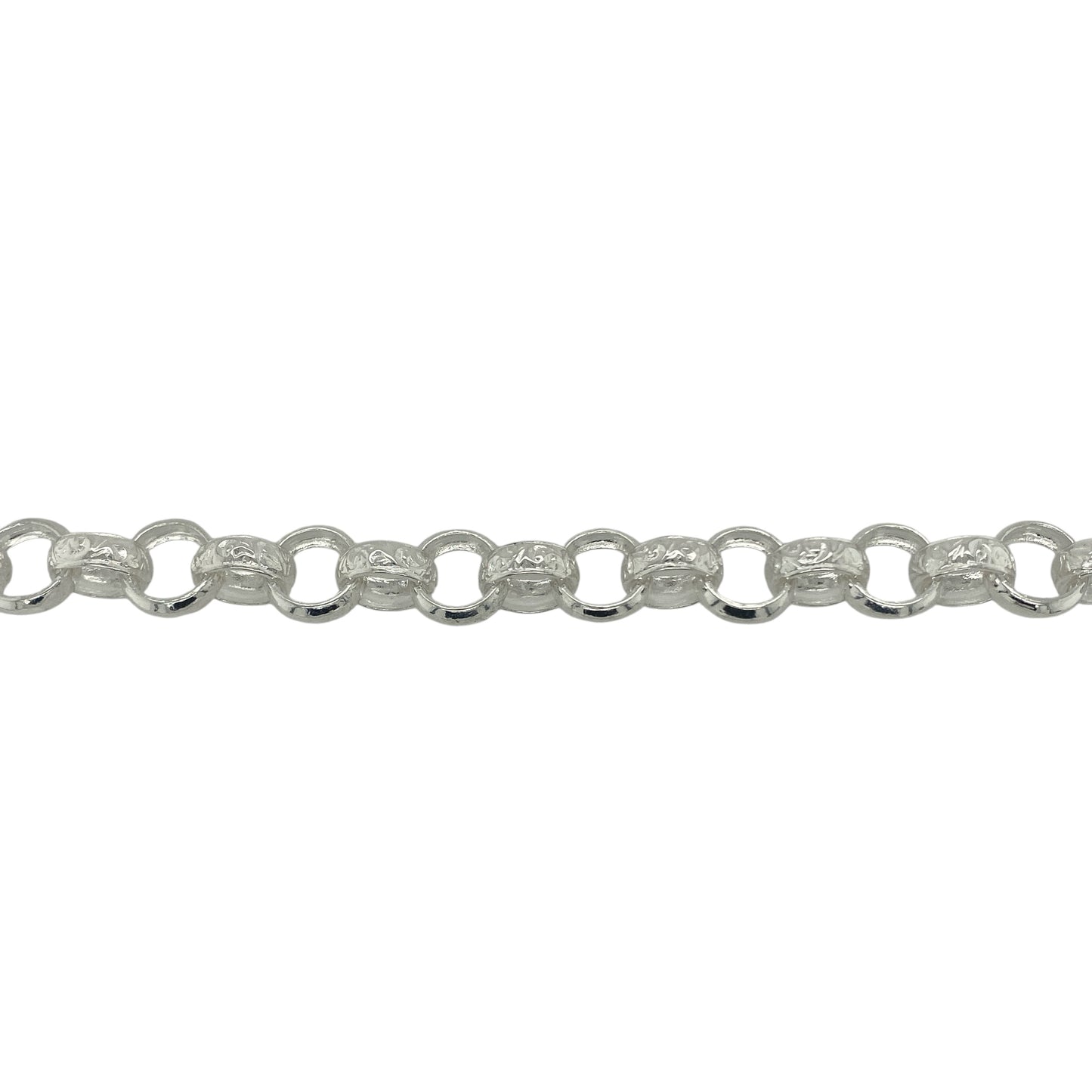 New 925 Solid Silver 8.25" Patterned Belcher Bracelet