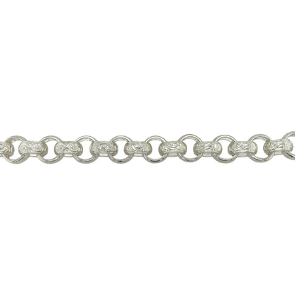 New 925 Solid Silver 9.5" Patterned Belcher Bracelet