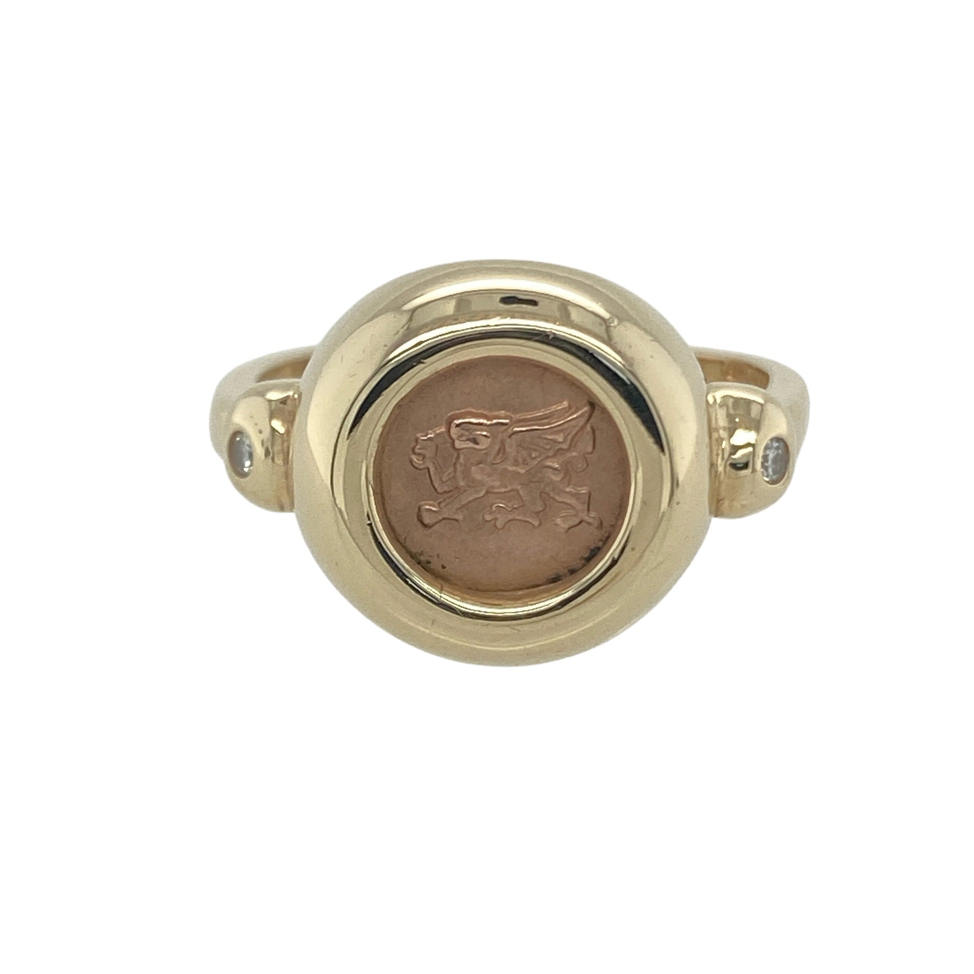 9ct Gold & Diamond Set Clogau Welsh Dragon Ring