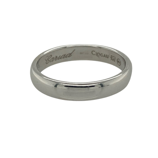 9ct White Gold Clogau Cariad 4mm Wedding Band Ring