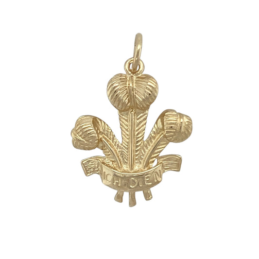 9ct Gold Welsh Three Feathers Pendant