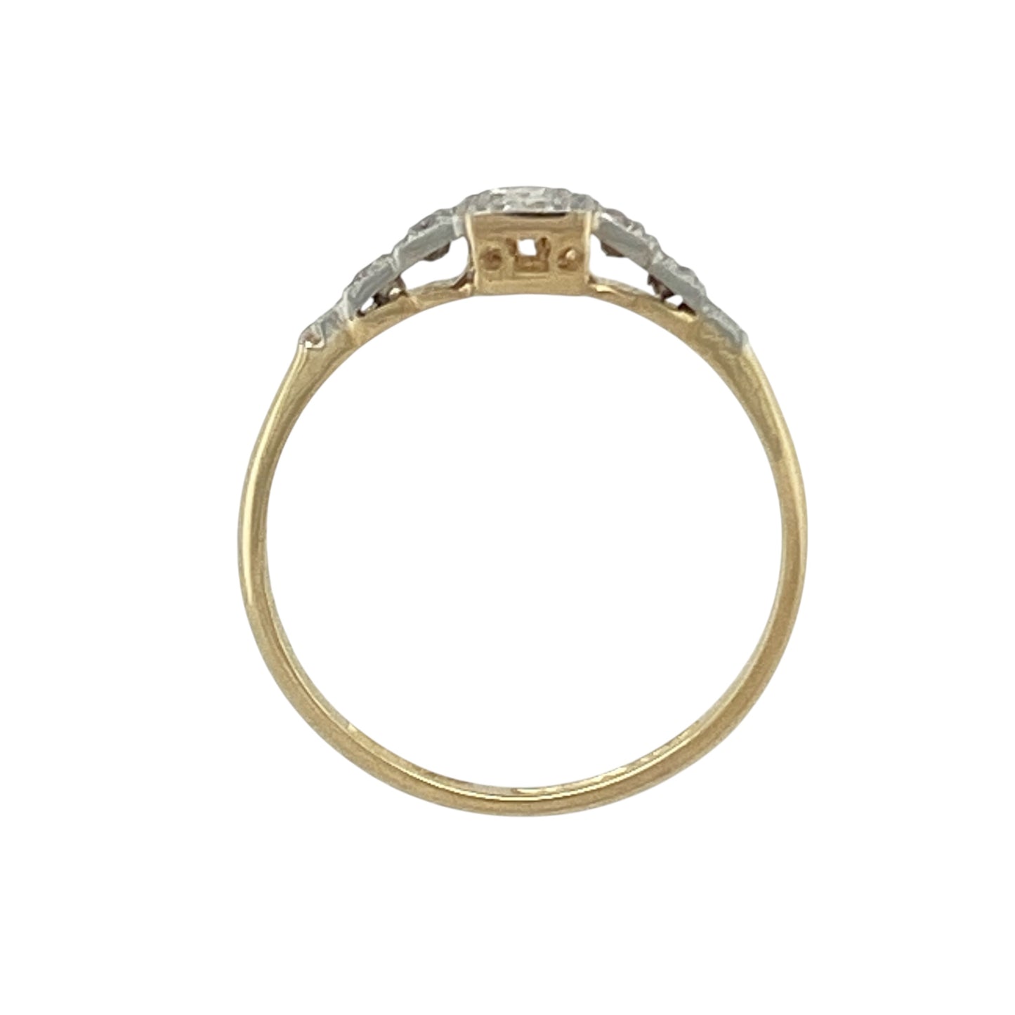 18ct Gold & Platinum Diamond Set Vintage Style Art Deco Ring