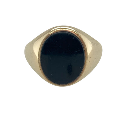9ct Gold & Onyx Set Oval Signet Ring