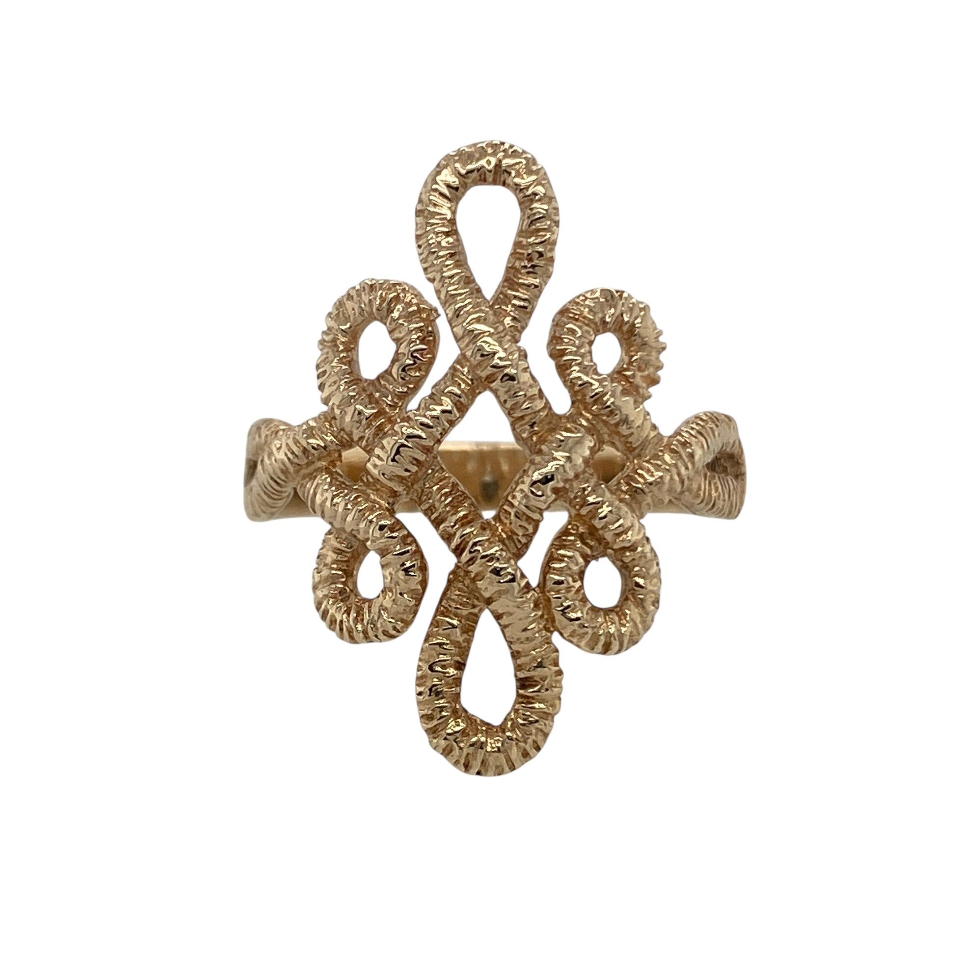 9ct Gold Open Weave Twist Dress Ring