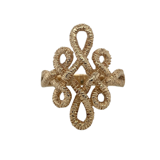 9ct Gold Open Weave Twist Dress Ring