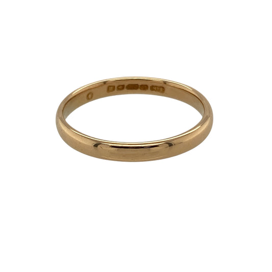 Bring classic elegance and rich warmth to your collection with this pre-owned 22ct rose gold wedding band ring—a timeless symbol of love and enduring commitment.

Design: The ring features a simple and elegant 2mm wide band with a smooth, polished finish, offering understated sophistication and lasting style.
Material: Made from solid 22-carat rose gold, the deep, rosy hue provides a luxurious glow and exceptional purity, reflecting quality and refinement.