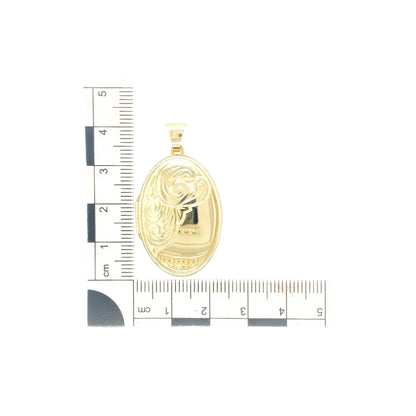 9ct Gold Patterned Oval Locket