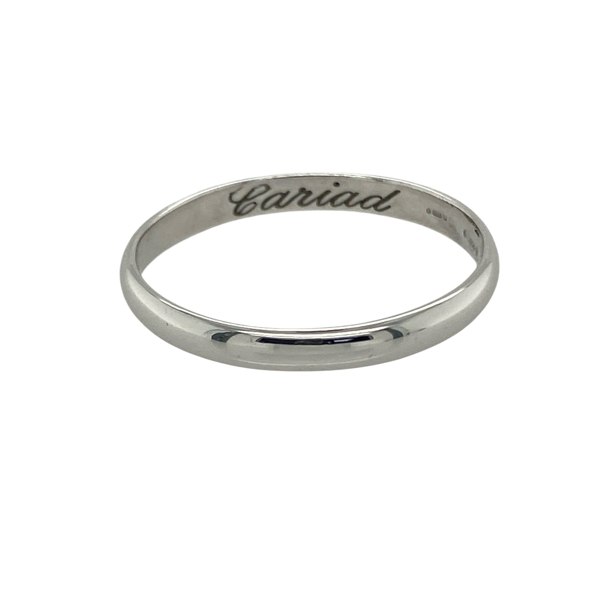 9ct White Gold Clogau Cariad 2mm Wedding Band Ring