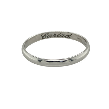 9ct White Gold Clogau Cariad 2mm Wedding Band Ring