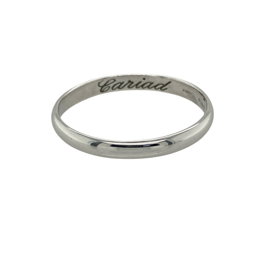 9ct White Gold Clogau Cariad 2mm Wedding Band Ring